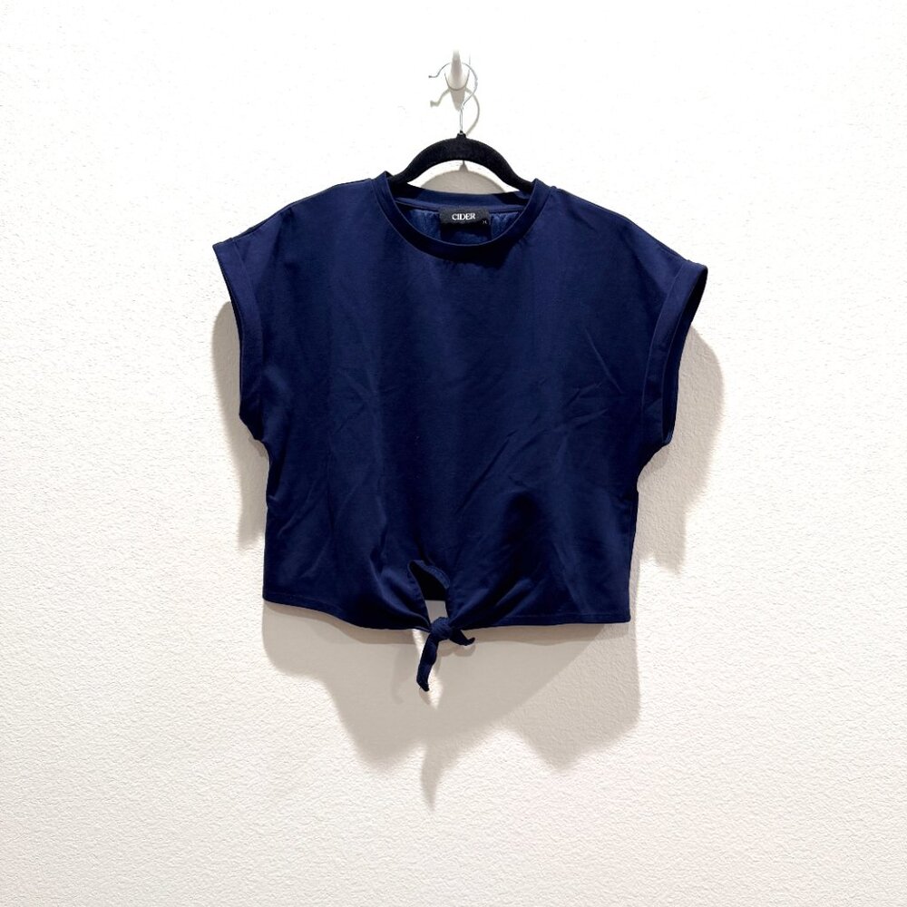 Cider Matched Two-Piece Set straight leg crop top dark navy size XL - Picture 3 of 10